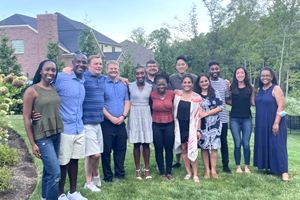 dei-welcome Several members of faculty on a lawn
