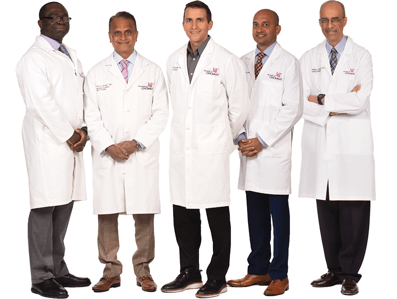 Photo of 5 UC Doctors Photo of UC Doctors left to right Olowokure, Kharofa, Ahmad, Sohal, Smith